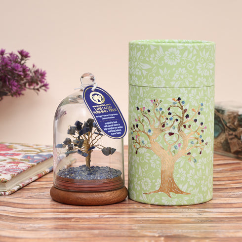 Lapis Lazuli Glass Dome Wish Tree